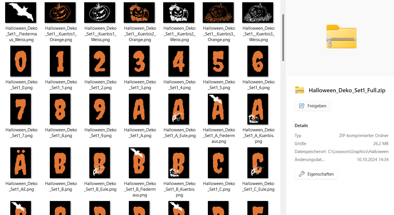 Halloween Buchstaben zum Ausdrucken